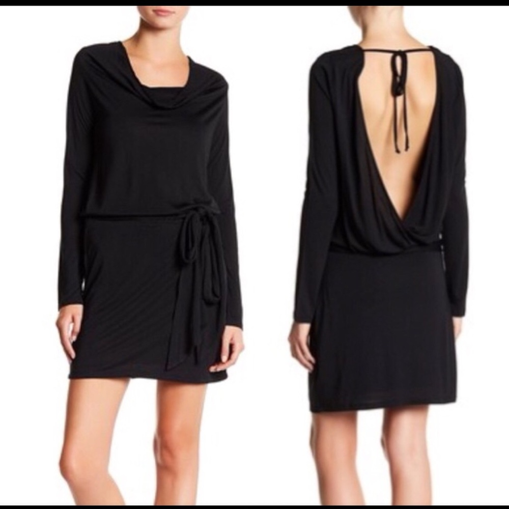 Haute Hippie Faux Wrap Cowl Neck Dress - Small